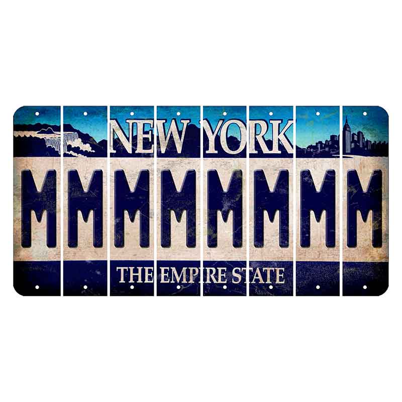 New York Blue The Empire State Cut License Plate Strips (Set of 8) M