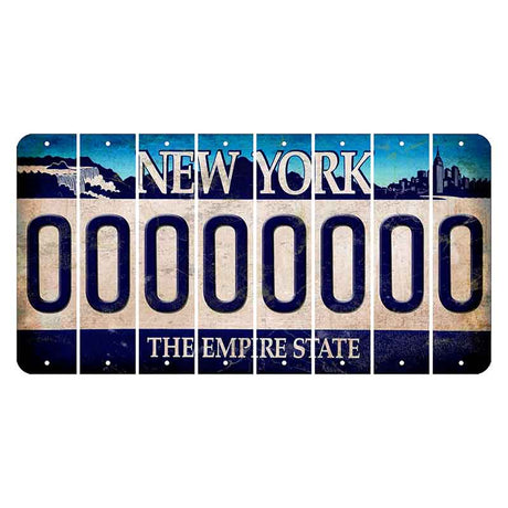 New York Blue The Empire State Cut License Plate Strips (Set of 8) O