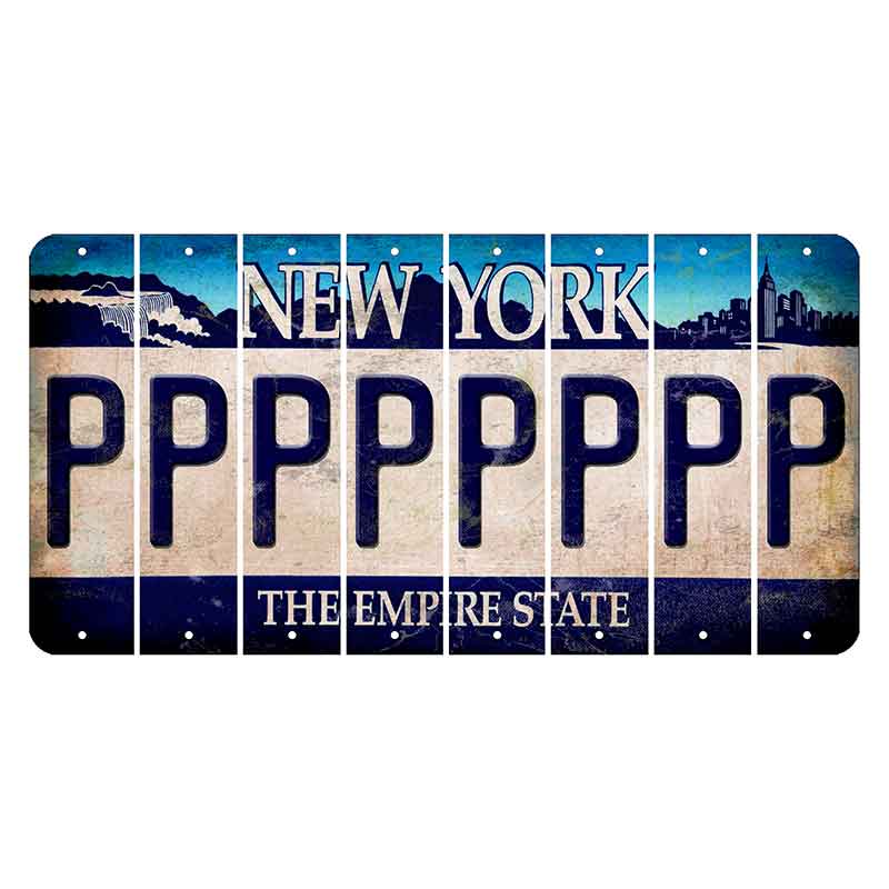 New York Blue The Empire State Cut License Plate Strips (Set of 8) P