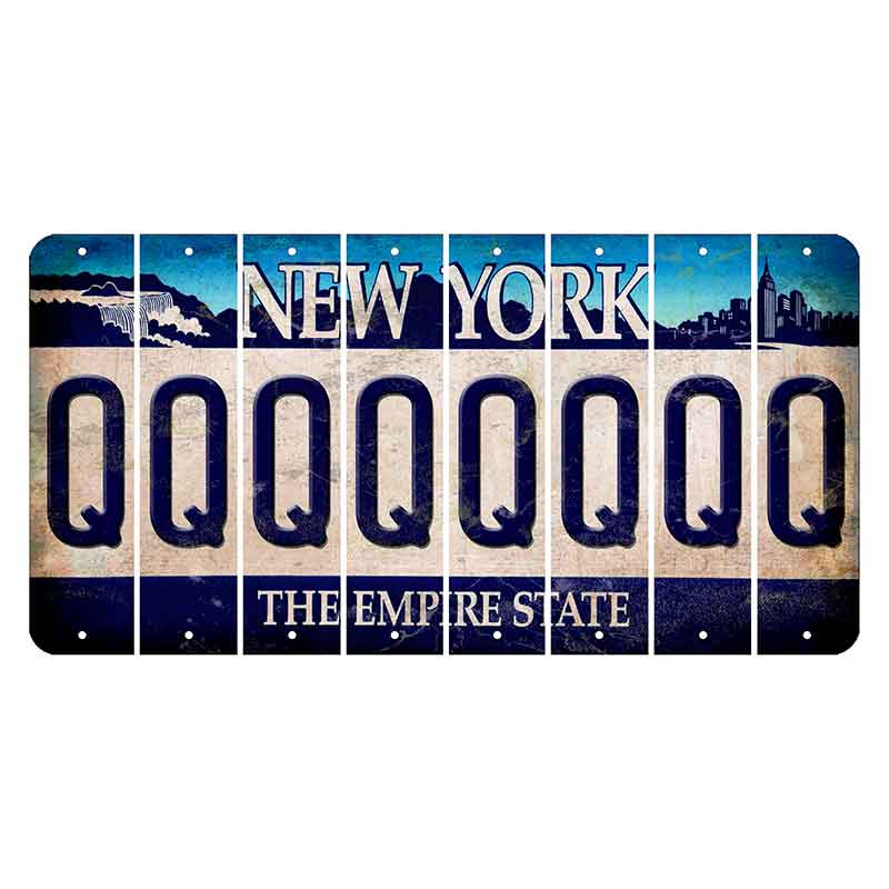 New York Blue The Empire State Cut License Plate Strips (Set of 8) Q