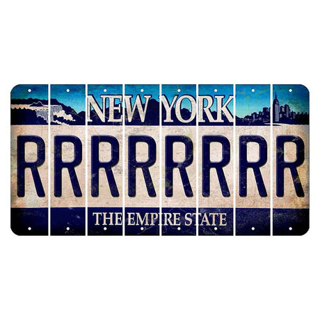 New York Blue The Empire State Cut License Plate Strips (Set of 8) R