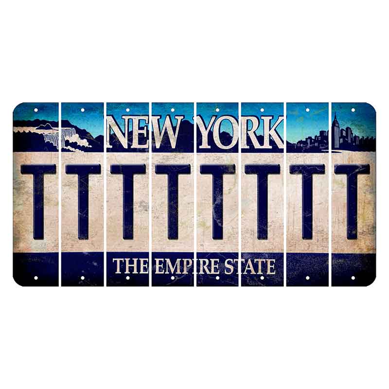 New York Blue The Empire State Cut License Plate Strips (Set of 8) T