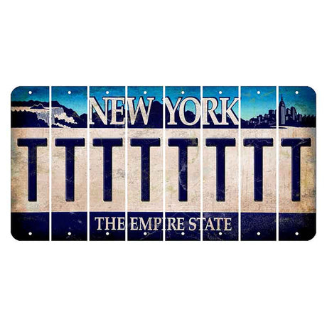 New York Blue The Empire State Cut License Plate Strips (Set of 8) T