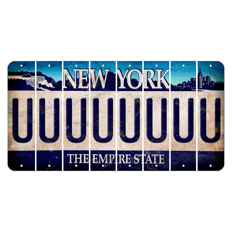 New York Blue The Empire State Cut License Plate Strips (Set of 8) U