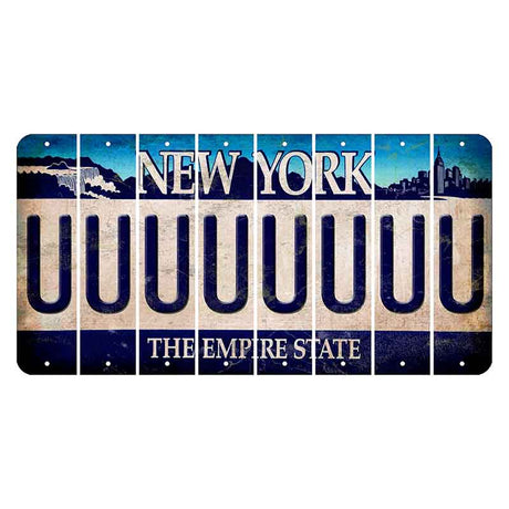 New York Blue The Empire State Cut License Plate Strips (Set of 8) U