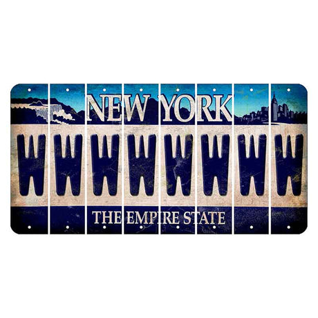 New York Blue The Empire State Cut License Plate Strips (Set of 8) W