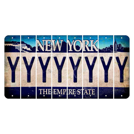 New York Blue The Empire State Cut License Plate Strips (Set of 8) Y