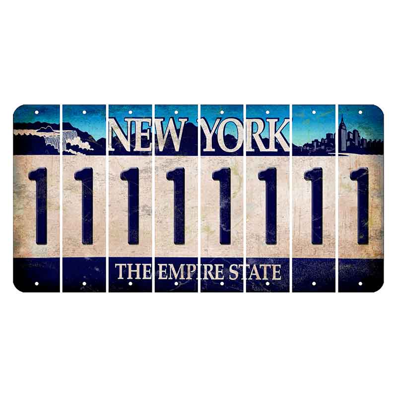 New York Blue The Empire State Cut License Plate Strips (Set of 8) 1