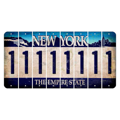 New York Blue The Empire State Cut License Plate Strips (Set of 8) 1