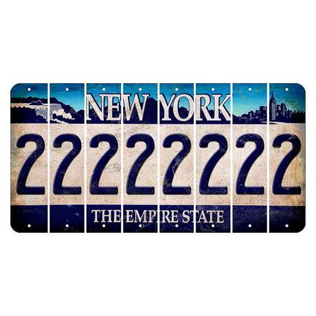 New York Blue The Empire State Cut License Plate Strips (Set of 8) 2