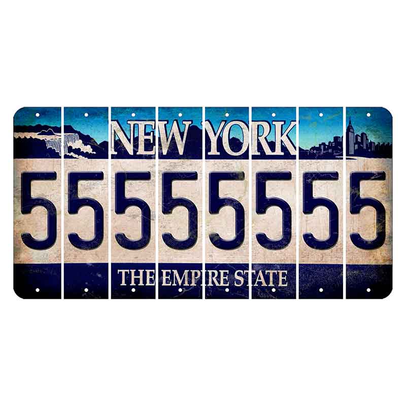 New York Blue The Empire State Cut License Plate Strips (Set of 8) 5