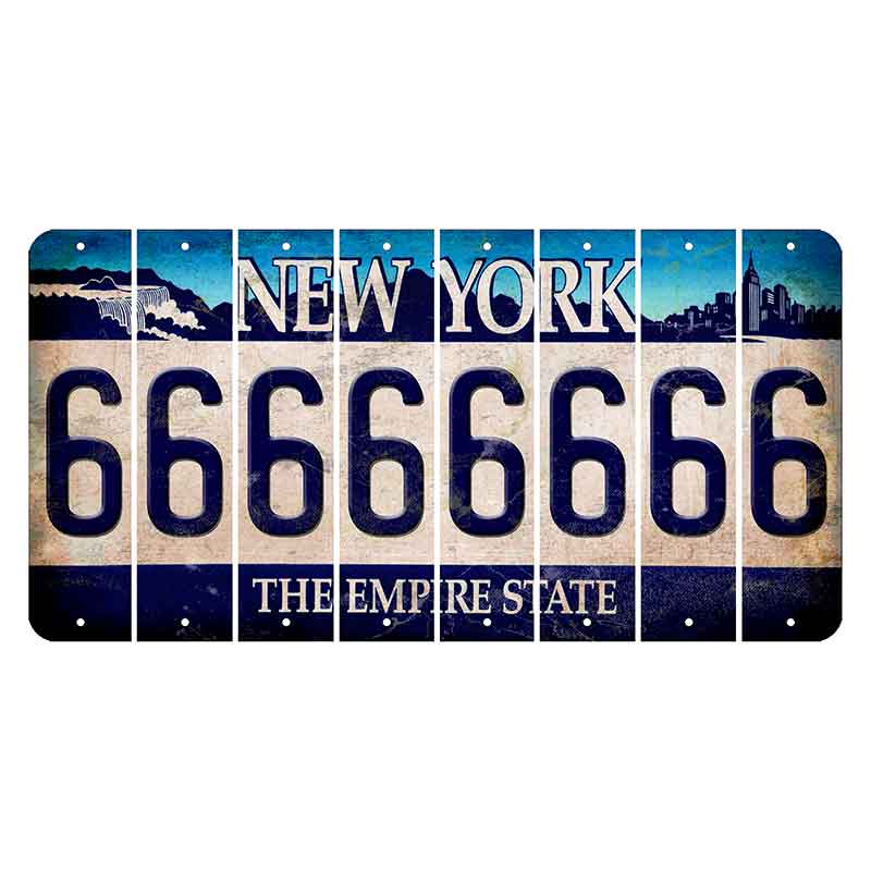 New York Blue The Empire State Cut License Plate Strips (Set of 8) 6