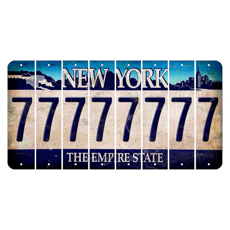 New York Blue The Empire State Cut License Plate Strips (Set of 8) 7