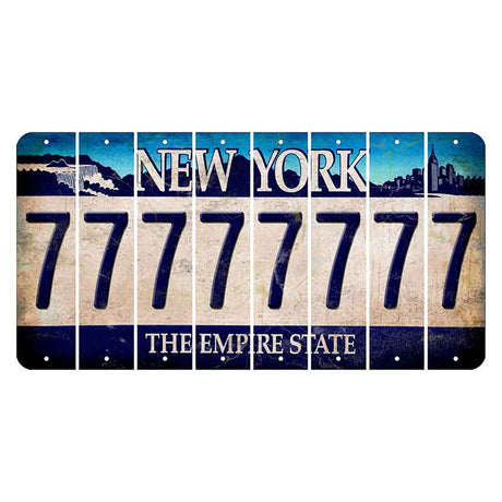 New York Blue The Empire State Cut License Plate Strips (Set of 8) 7