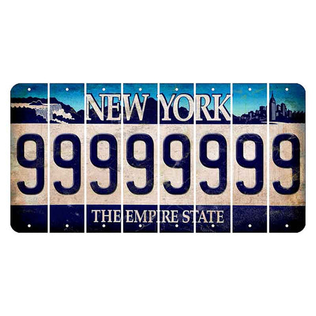 New York Blue The Empire State Cut License Plate Strips (Set of 8) 9