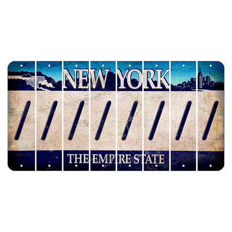 New York Blue The Empire State Cut License Plate Strips (Set of 8) Forward Slash