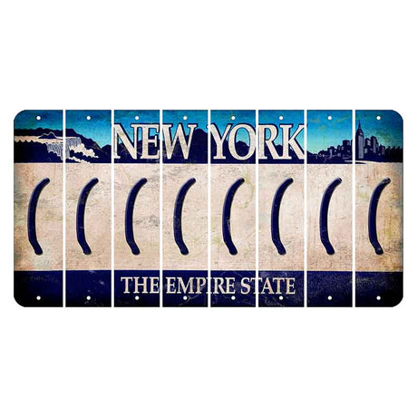 New York Blue The Empire State Cut License Plate Strips (Set of 8) Parenthesis - Left