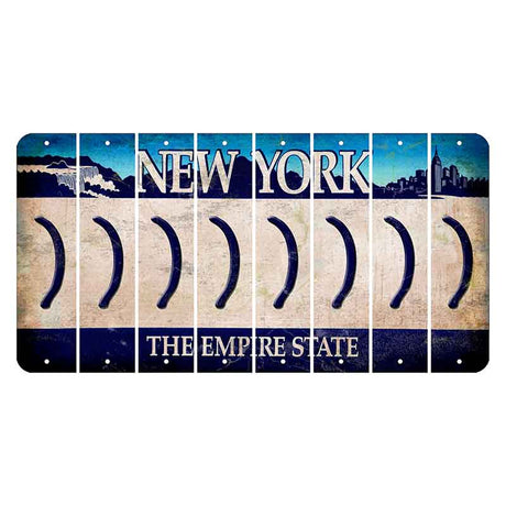 New York Blue The Empire State Cut License Plate Strips (Set of 8) Parenthesis - Right