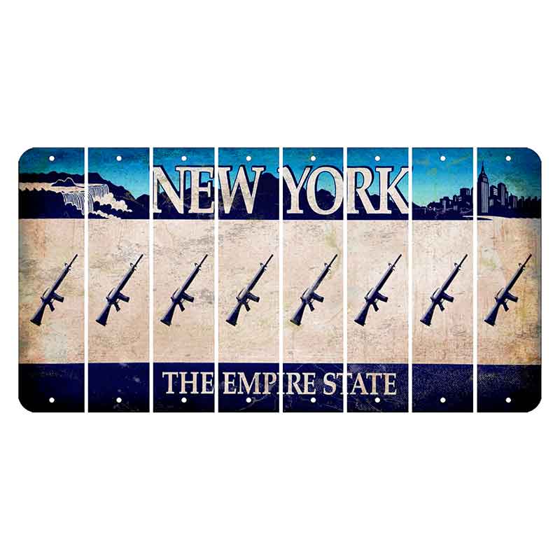 New York Blue The Empire State Cut License Plate Strips (Set of 8) Rifle