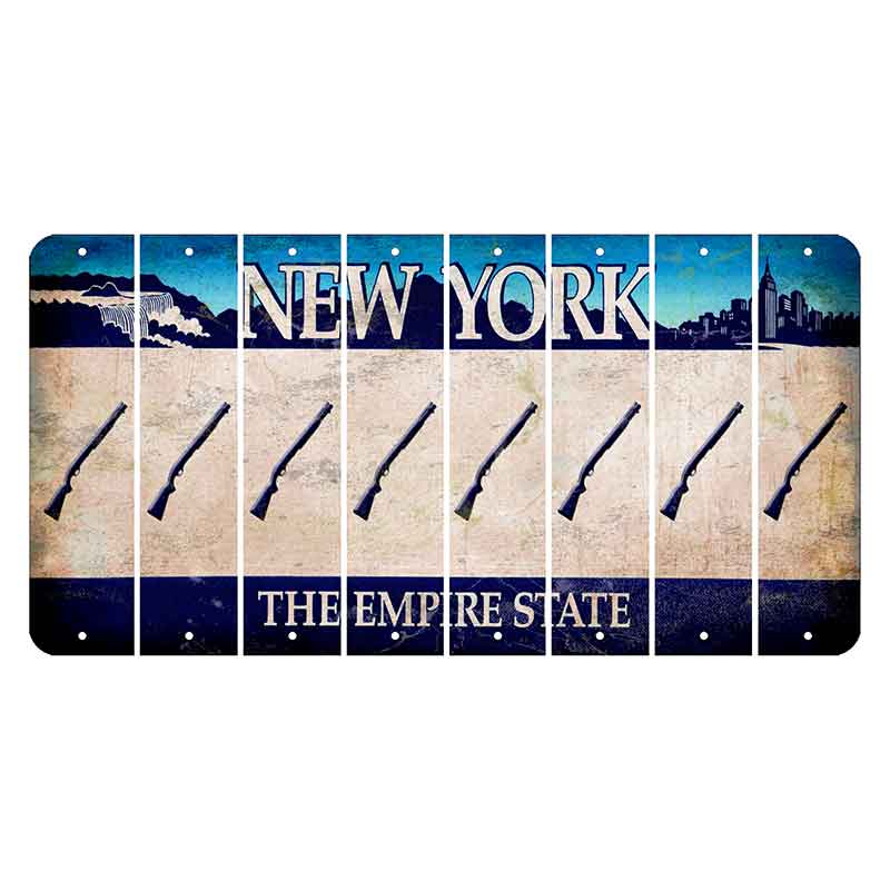 New York Blue The Empire State Cut License Plate Strips (Set of 8) Shotgun