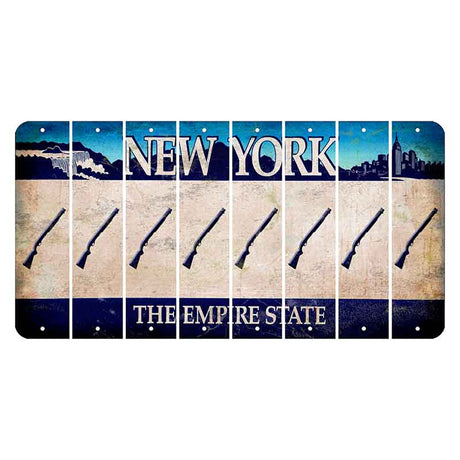 New York Blue The Empire State Cut License Plate Strips (Set of 8) Shotgun