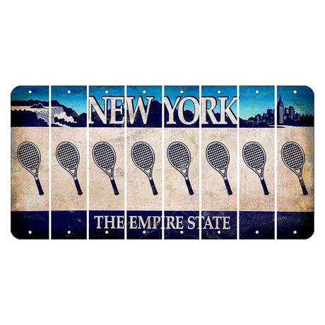 New York Blue The Empire State Cut License Plate Strips (Set of 8) Tennis Racket