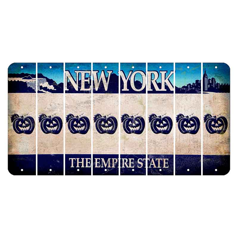 New York Blue The Empire State Cut License Plate Strips (Set of 8) Pumpkin