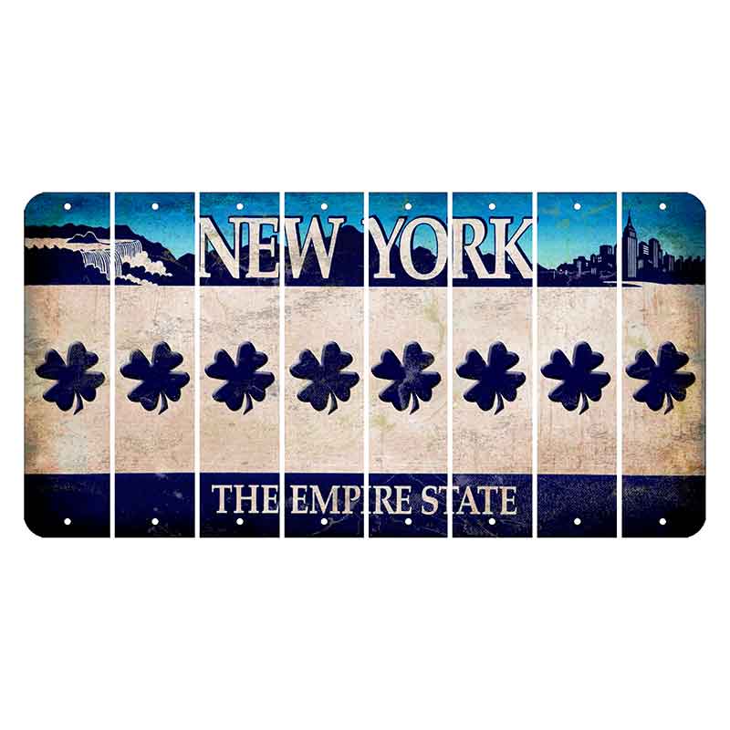 New York Blue The Empire State Cut License Plate Strips (Set of 8) Shamrock