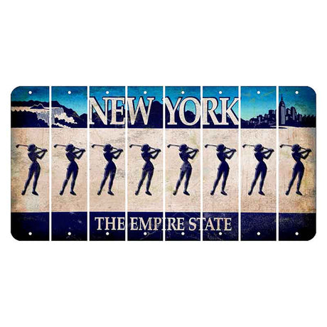 New York Blue The Empire State Cut License Plate Strips (Set of 8) Female Golfer