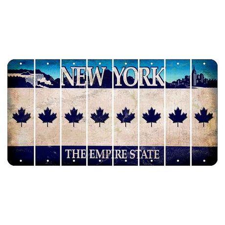 New York Blue The Empire State Cut License Plate Strips (Set of 8) Maple Leaf