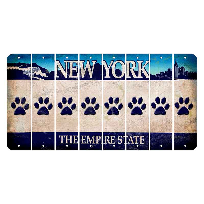 New York Blue The Empire State Cut License Plate Strips (Set of 8) Dog Paw