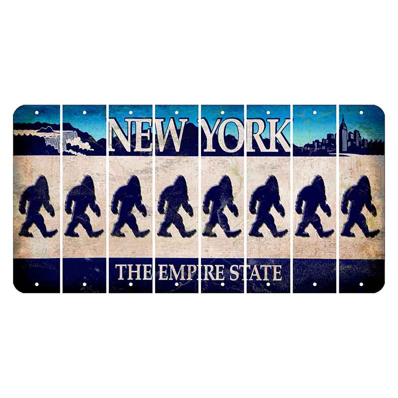 New York Blue The Empire State Cut License Plate Strips (Set of 8) Bigfoot