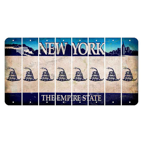 New York Blue The Empire State Cut License Plate Strips (Set of 8) Gadsden