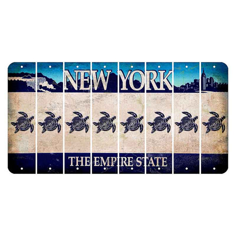 New York Blue The Empire State Cut License Plate Strips (Set of 8) Sea Turtle