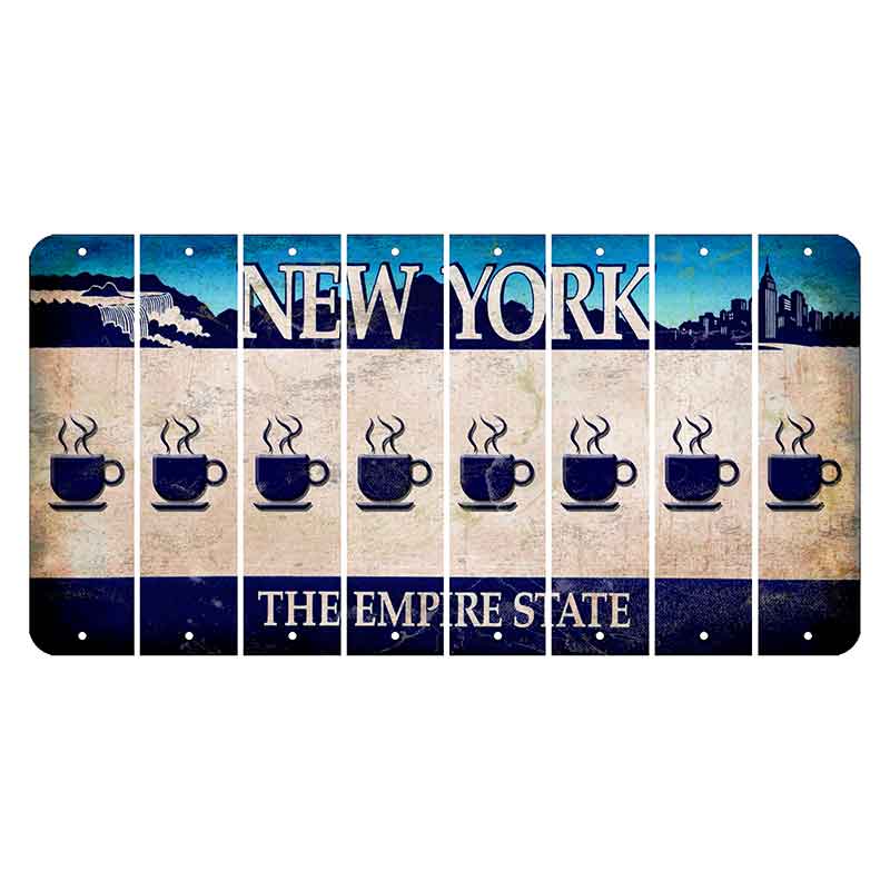 New York Blue The Empire State Cut License Plate Strips (Set of 8) Coffee Mug