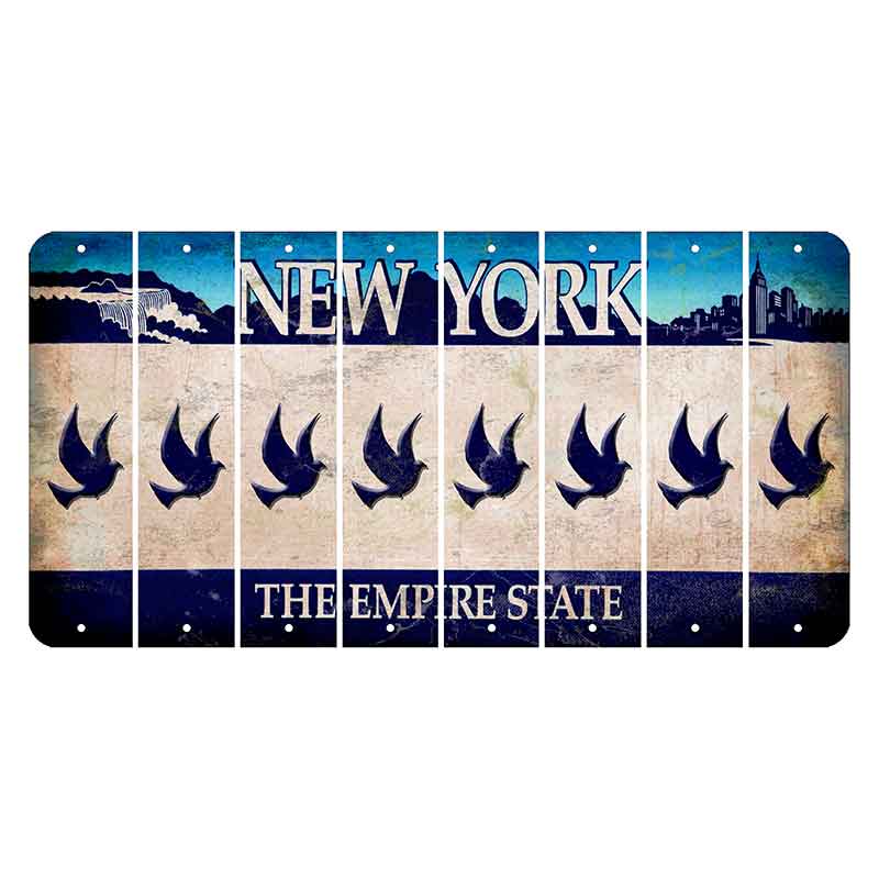 New York Blue The Empire State Cut License Plate Strips (Set of 8) Dove