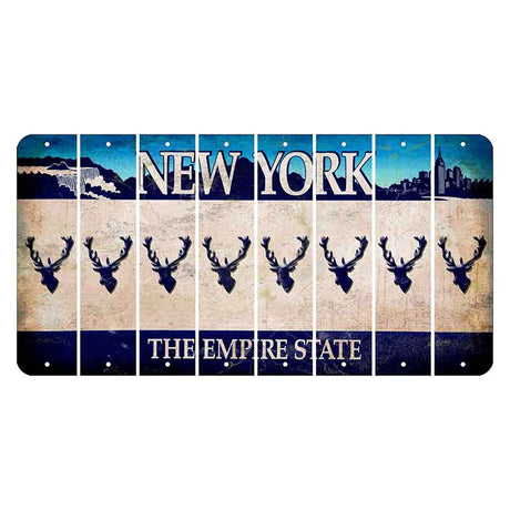 New York Blue The Empire State Cut License Plate Strips (Set of 8) Elk