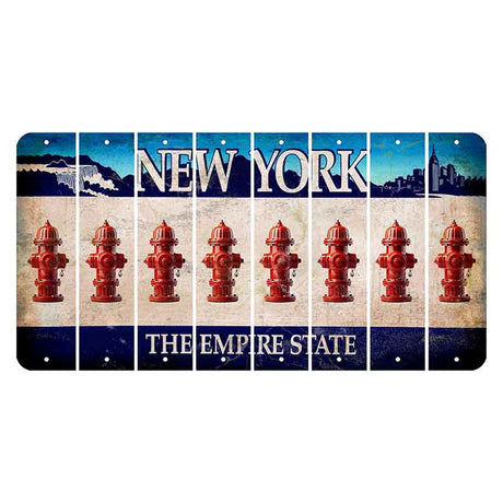 New York Blue The Empire State Cut License Plate Strips (Set of 8) Fire Hydrant