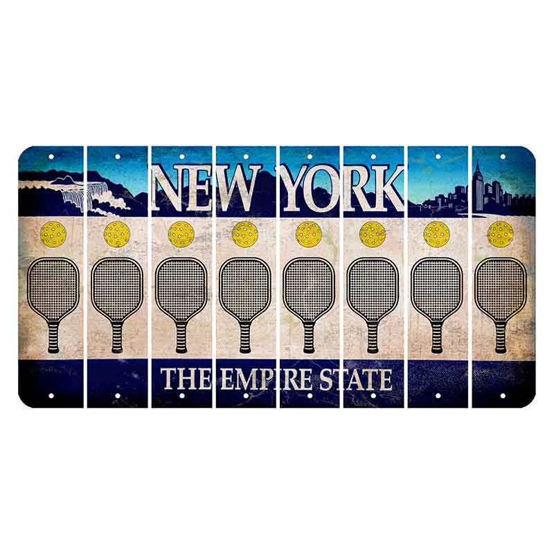 New York Blue The Empire State Cut License Plate Strips (Set of 8) Pickleball