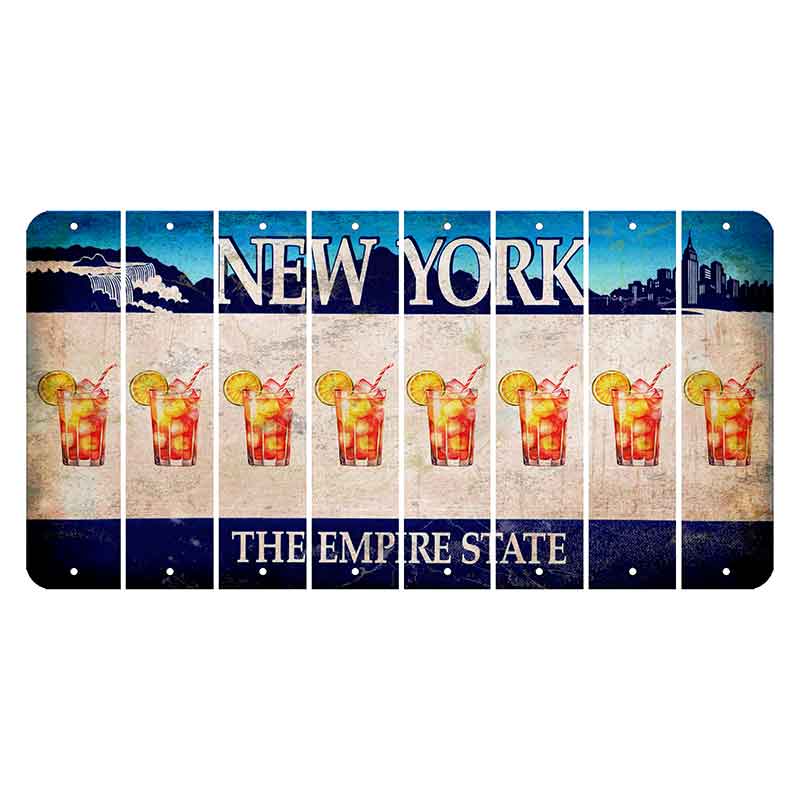 New York Blue The Empire State Cut License Plate Strips (Set of 8) Cocktail