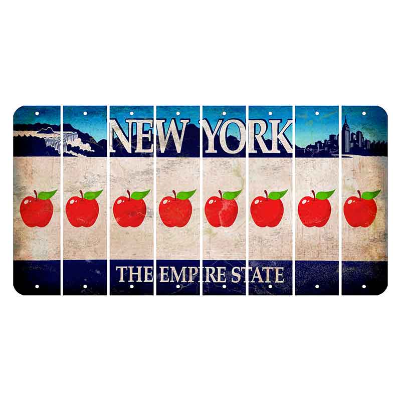 New York Blue The Empire State Cut License Plate Strips (Set of 8) Apple