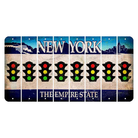 New York Blue The Empire State Cut License Plate Strips (Set of 8) Traffic Light