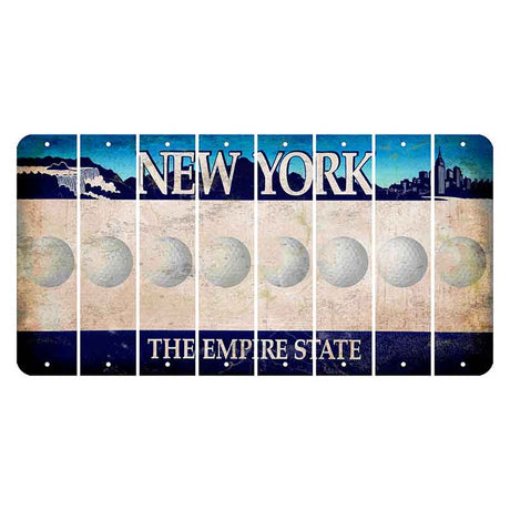 New York Blue The Empire State Cut License Plate Strips (Set of 8) Golfball