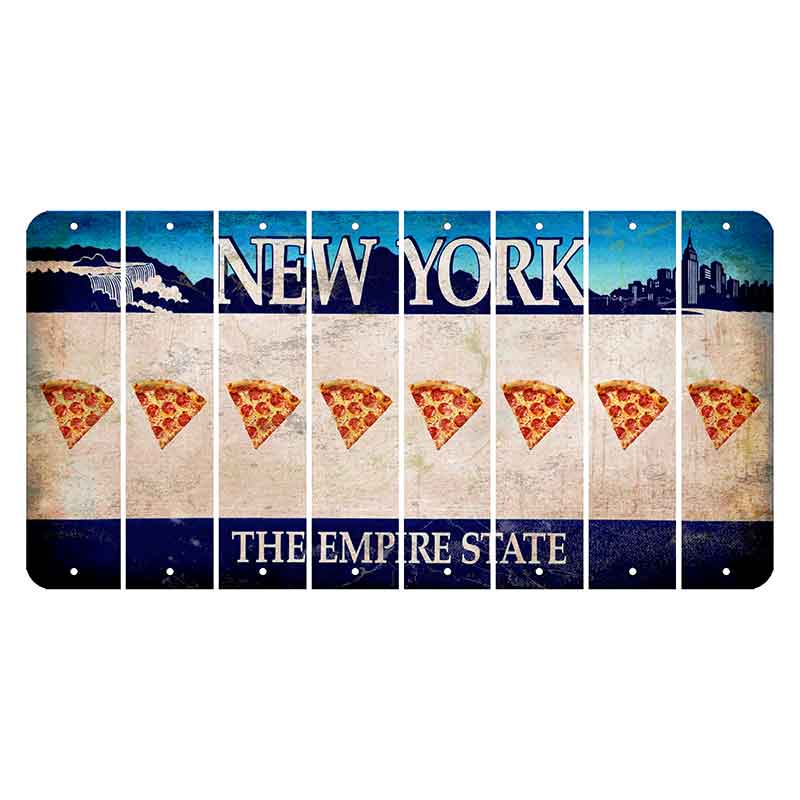 New York Blue The Empire State Cut License Plate Strips (Set of 8) Pizza