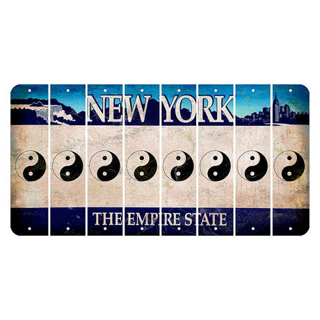 New York Blue The Empire State Cut License Plate Strips (Set of 8) Yin Yang