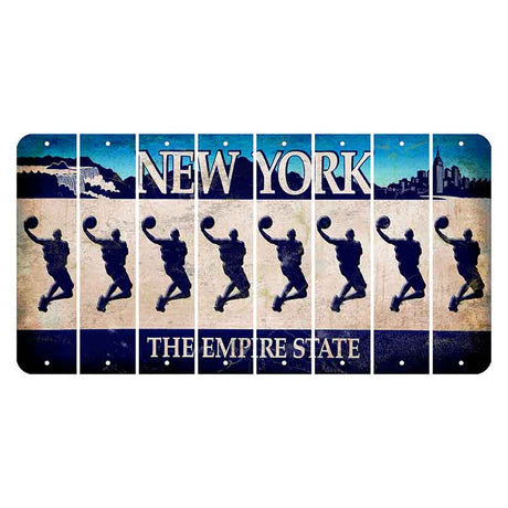 New York Blue The Empire State Cut License Plate Strips (Set of 8) Basketball Player