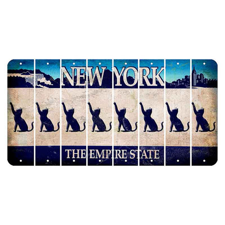 New York Blue The Empire State Cut License Plate Strips (Set of 8) Cat