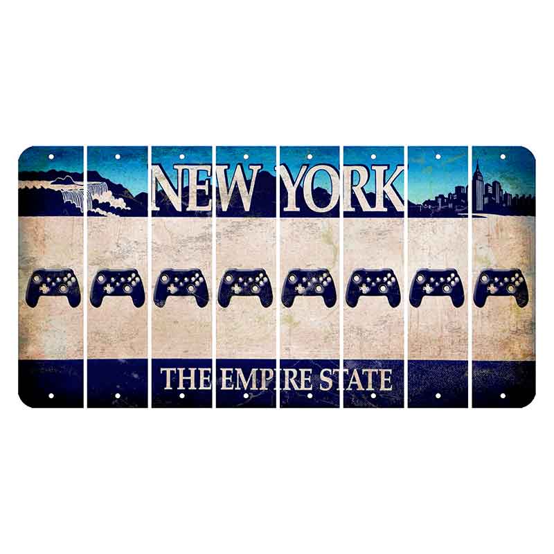 New York Blue The Empire State Cut License Plate Strips (Set of 8) X Controller