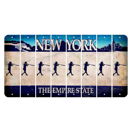 New York Blue The Empire State Cut License Plate Strips (Set of 8) Softball Batter