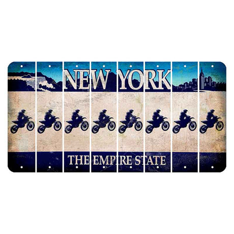 New York Blue The Empire State Cut License Plate Strips (Set of 8) Dirtbike Rider